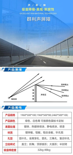 荆门顶部折角声屏障 建筑施工降噪音围挡 空调外机吸音板